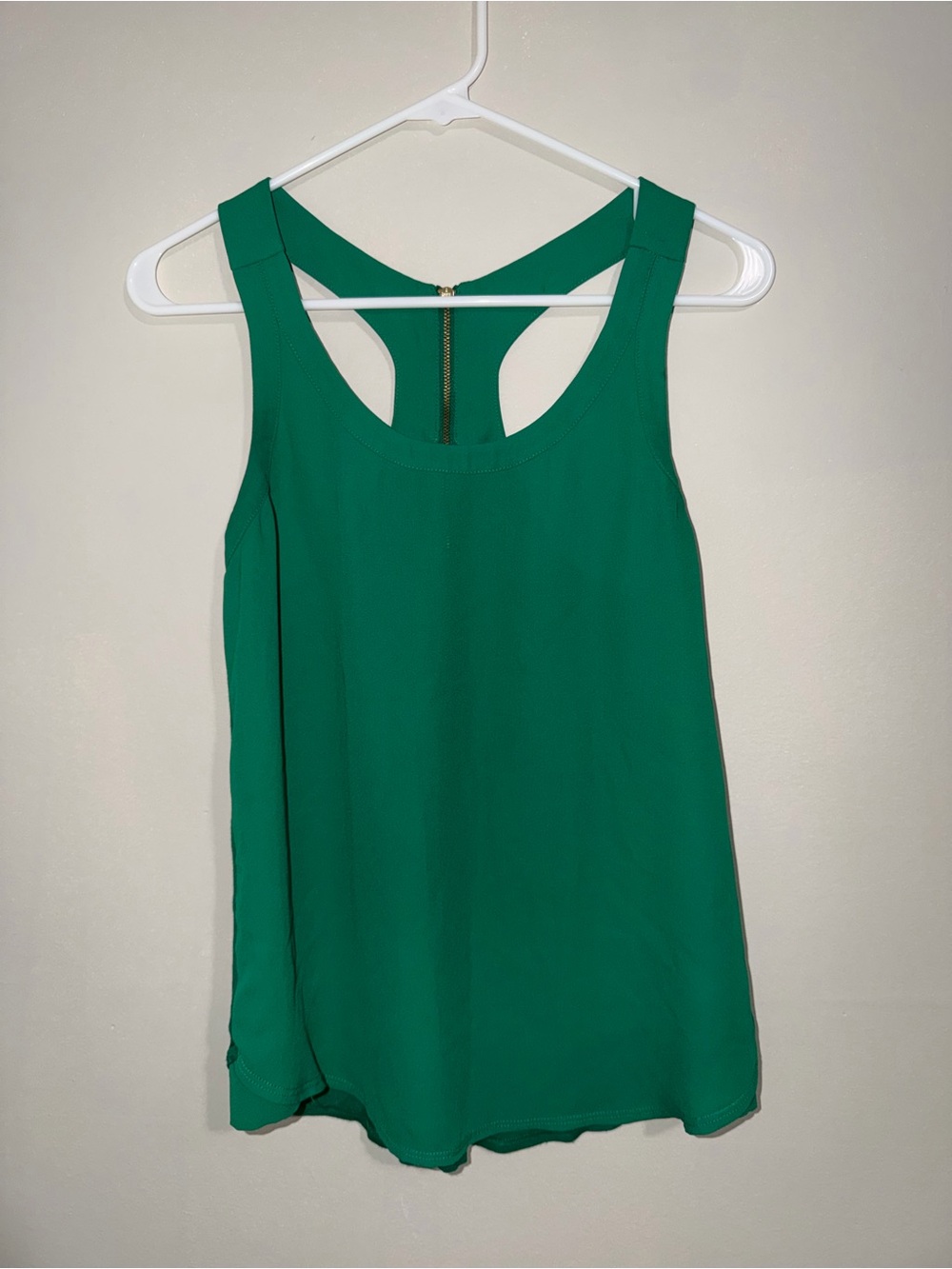 Express Women’s XS Green Cutout Back Zip Tank Top